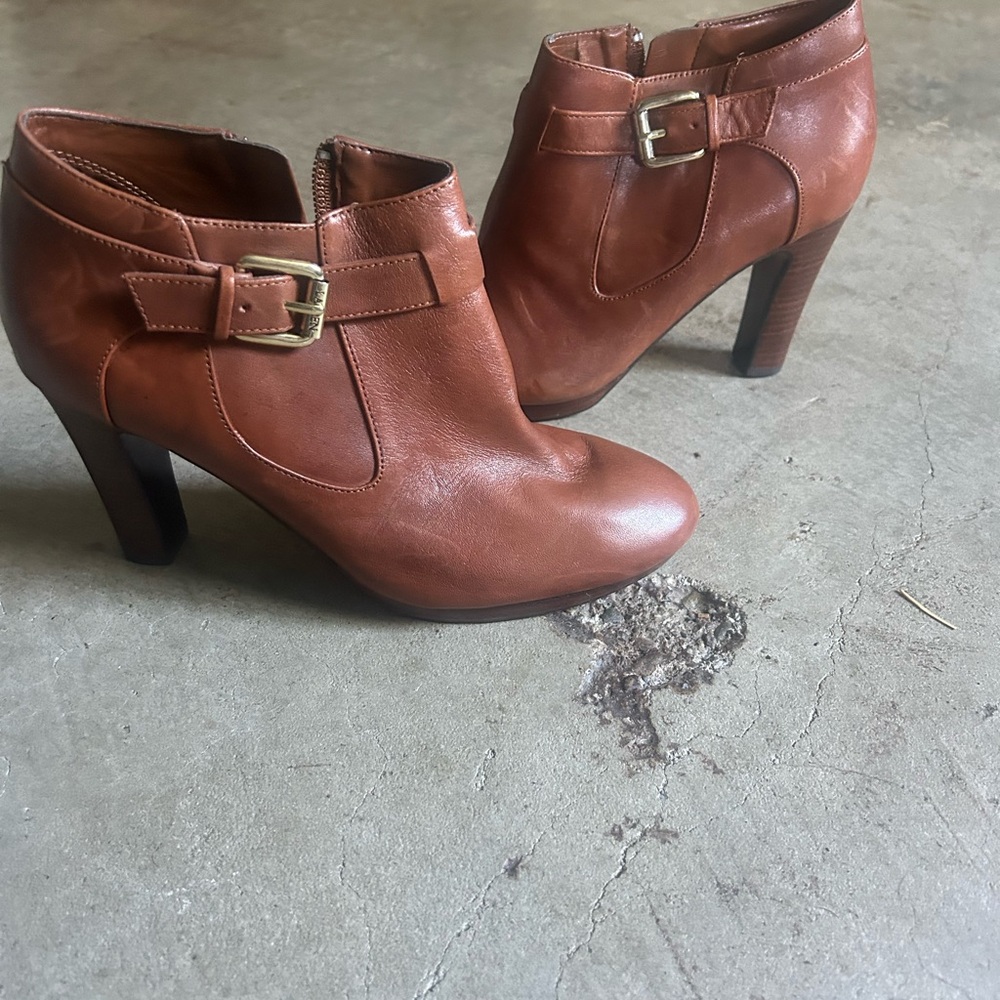 Lauren Ralph Lauren Tan Leather Heeled Boots